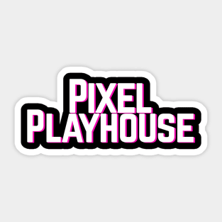 Pixel Playhouse White Logo Sticker